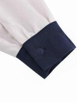 Blue & White 1950s Solid Patchwork Dress -Women's Fashion Sales SCV021364 NB 8 compressed