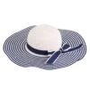 Navy Blue Retro Classic Stripes Straw Sun Hat -Women's Fashion Sales SCW000706 1