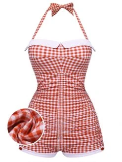 [Pre-Sale] Checked 1950s Halter Bowknot One-piece Swimsuit -Women's Fashion Sales SCX000948 01 9c36e1ac 7b71 414f 91e9 9006b8176a64