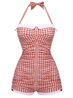 [Pre-Sale] Checked 1950s Halter Bowknot One-piece Swimsuit -Women's Fashion Sales SCX000948 1 5917c99c b9cd 4769 b871 9d2b5ea22fca