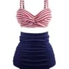 1950s Striped Colorblock Retro Bikini Set -Women's Fashion Sales SCX001042 NB