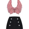 [Pre-Sale] Red 1950s Retro Halter Stripes Bikini Set -Women's Fashion Sales SCX001090 1 85d1df61 de23 4531 b776 9504102394f7