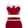 [Pre-Sale] Red 1950s Spaghetti Buttons Swimsuit -Women's Fashion Sales SCX001125 NB