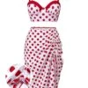 Red 1950s Polka Dot Pleated Swimsuit -Women's Fashion Sales SCX001270 10