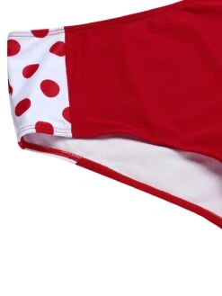 Red 1950s Polka Dot Pleated Swimsuit -Women's Fashion Sales SCX001270 8