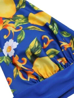Blue 1930s Halter Lemon Belted Swimsuit -Women's Fashion Sales SCX001366 5 compressed