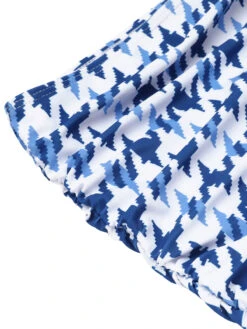 Blue 1940s Houndstooth Bow Halter Swimsuit -Women's Fashion Sales SCX001492 6