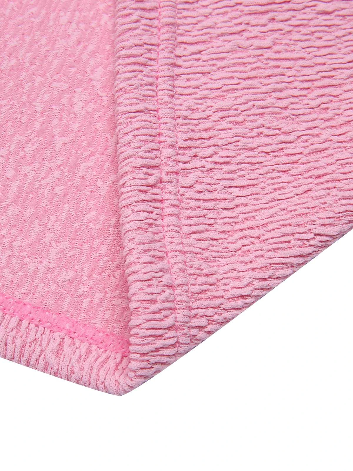 Pink 1940s Patchwork Lace-Up Halter Swimsuit 8 Pink 1940s Patchwork Lace-Up Halter Swimsuit - Image 6