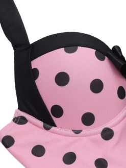[Plus Size] Pink 1940s Polka Dots Hater Swimsuit -Women's Fashion Sales SCXL000007 4