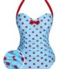 1940s Halter Contrast Polka Dots One-Piece Swimsuit -Women's Fashion Sales SCXL000013 01 compressed