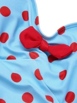 1940s Halter Contrast Polka Dots One-Piece Swimsuit -Women's Fashion Sales SCXL000013 4 compressed