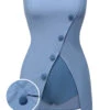 Blue 1930s Solid Buttoned Bandeau Swimsuit -Women's Fashion Sales SCXL000025 01