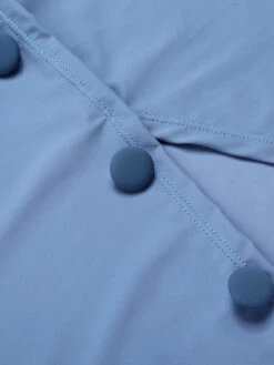 Blue 1930s Solid Buttoned Bandeau Swimsuit -Women's Fashion Sales SCXL000025 5