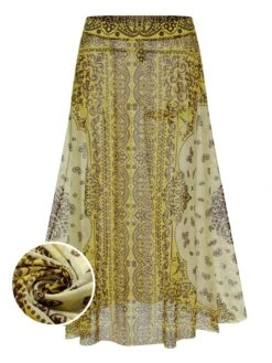 [Plus Size] 2PCS Yellow 1960s One-shoulder Swimsuit & Cover Up -Women's Fashion Sales SCXL000037 01 7e2feb34 67b6 48cb 9a39 50a43b7da942