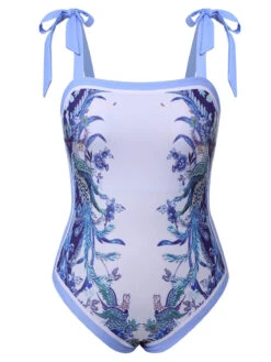 [Plus Size] 2PCS Multicolor 1960s Shoulder Straps Plant Swimsuit & Cover Up -Women's Fashion Sales SCXL000039 MC 01 2 5def7cbe 770c 4c59 8638 cfcf1953406e