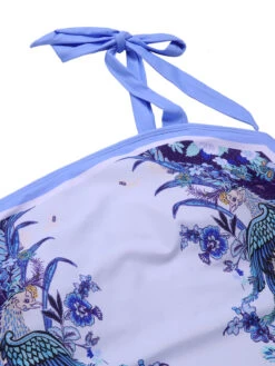 [Plus Size] 2PCS Multicolor 1960s Shoulder Straps Plant Swimsuit & Cover Up -Women's Fashion Sales SCXL000039 MC 01 5