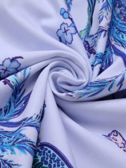 [Plus Size] 2PCS Multicolor 1960s Shoulder Straps Plant Swimsuit & Cover Up -Women's Fashion Sales SCXL000039 MC 01 6