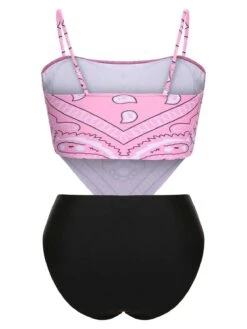 [Plus Size] 1950s Spaghetti Strap Print Swimsuit -Women's Fashion Sales SCXL000052 1 3 compressed