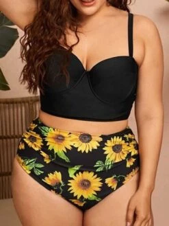 [Plus Size] 1950s Spaghetti Strap Floral Swimsuit -Women's Fashion Sales SCXL000053 PAT2 1 compressed