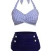 Blue 1940s Striped Halter Swimsuit Set -Women's Fashion Sales SCXL000061 B1 396e96d1 454c 42c3 b34c 660f28db29eb