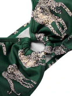 Green 1940s Leopard Halter Split Swimsuit -Women's Fashion Sales SCXL000084 5