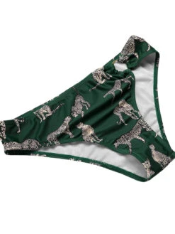 Green 1940s Leopard Halter Split Swimsuit -Women's Fashion Sales SCXL000084 6