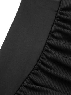 [Plus Size] Black 1960s Pleated Solid Swimsuit -Women's Fashion Sales SCXL000086 B 01 6