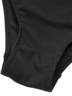 [Plus Size] Black 1960s Pleated Solid Swimsuit -Women's Fashion Sales SCXL000086 B 01 7