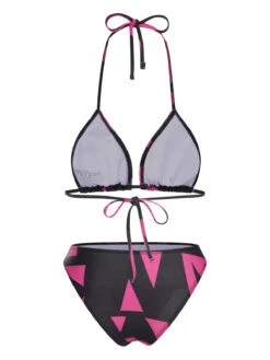 3PCS Rose Red 1960s Geometric Bikini Set & Cover-Up -Women's Fashion Sales SCXL000090 RR 1 5