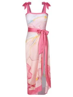 2PCS 1950s Pink Print Swimsuit & Cover-Up -Women's Fashion Sales SCXL000096 P 1 1 compressed