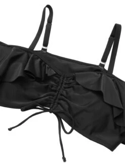 [Plus Size] Black 1950s Strap Dolman Sleeve Swimsuit -Women's Fashion Sales SCXL000145 4