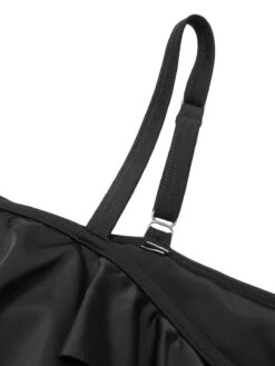 [Plus Size] Black 1950s Strap Dolman Sleeve Swimsuit -Women's Fashion Sales SCXL000145 5