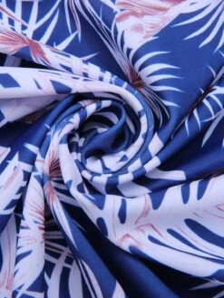 [Plus Size] Blue 1950s Leaves Spaghetti Strap Swimsuit -Women's Fashion Sales SCXL000147 7