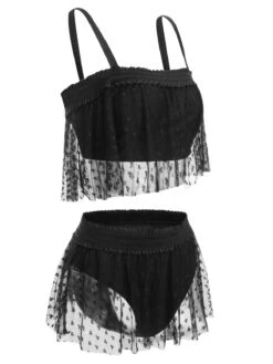 [Plus Size] Black 1950s Strap Mesh Swimsuit -Women's Fashion Sales SCXL000182 B 01 3 compressed