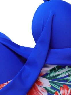 [Plus Size] 1940s Strap Flowers One-Piece Swimsuit -Women's Fashion Sales SCXL000186 10