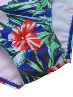 [Plus Size] 1940s Strap Flowers One-Piece Swimsuit -Women's Fashion Sales SCXL000186 12