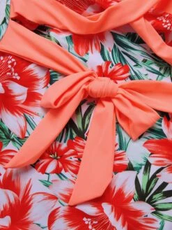 [Plus Size] 1940s Strap Flowers One-Piece Swimsuit -Women's Fashion Sales SCXL000186 5