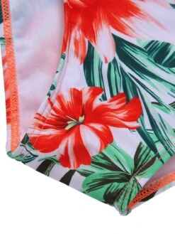 [Plus Size] 1940s Strap Flowers One-Piece Swimsuit -Women's Fashion Sales SCXL000186 6