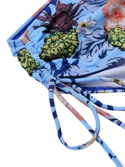 [Plus Size] 1940S Tropical Plant Patchwork Lace-Up Swimsuit -Women's Fashion Sales SCXL000187 17