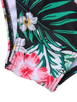 [Plus Size] 1940S Tropical Plant Patchwork Lace-Up Swimsuit -Women's Fashion Sales SCXL000187 6