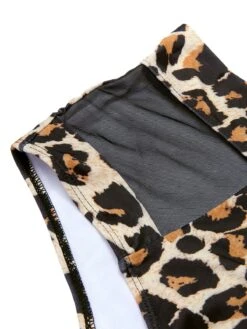 [Plus Size] 1940s Leopard Mesh Patchwork Swimsuit -Women's Fashion Sales SCXL000188 2 5