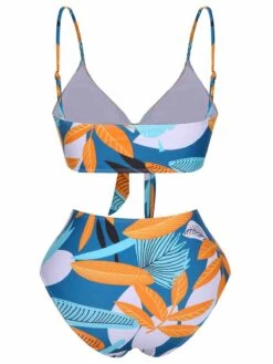 [Plus Size] 1940s Spaghetti Strap Print Swimsuit & Cover-Up -Women's Fashion Sales SCXL000191 1 3 compressed