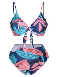 [Plus Size] 1940s Spaghetti Strap Print Swimsuit & Cover-Up -Women's Fashion Sales SCXL000191 2 1 compressed