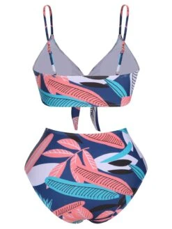 [Plus Size] 1940s Spaghetti Strap Print Swimsuit & Cover-Up -Women's Fashion Sales SCXL000191 2 3 compressed