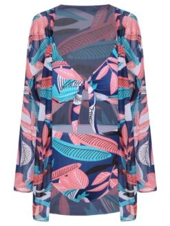 [Plus Size] 1940s Spaghetti Strap Print Swimsuit & Cover-Up -Women's Fashion Sales SCXL000191 2 4 compressed