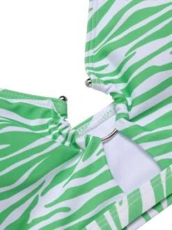 [Plus Size] 1940s Zebra Print Cutout Halter Swimsuit -Women's Fashion Sales SCXL000192 5