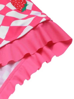 Pink 1960s Strawberry Plaid One-Piece Swimsuit -Women's Fashion Sales SCXL000195 5