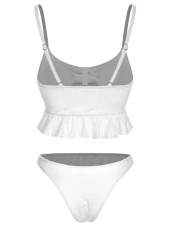 1950s Spaghetti Strap Solid Ruffles Swimsuit & Cover-Up -Women's Fashion Sales SCXL000212 6