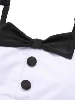 Black 1960s Maid Ruffle Strap Swimsuit -Women's Fashion Sales SCXL000231 5