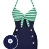[Pre-Sale] 1960s Halter Strips Buttoned One-Piece Swimsuit -Women's Fashion Sales SCXL000252 01 compressed